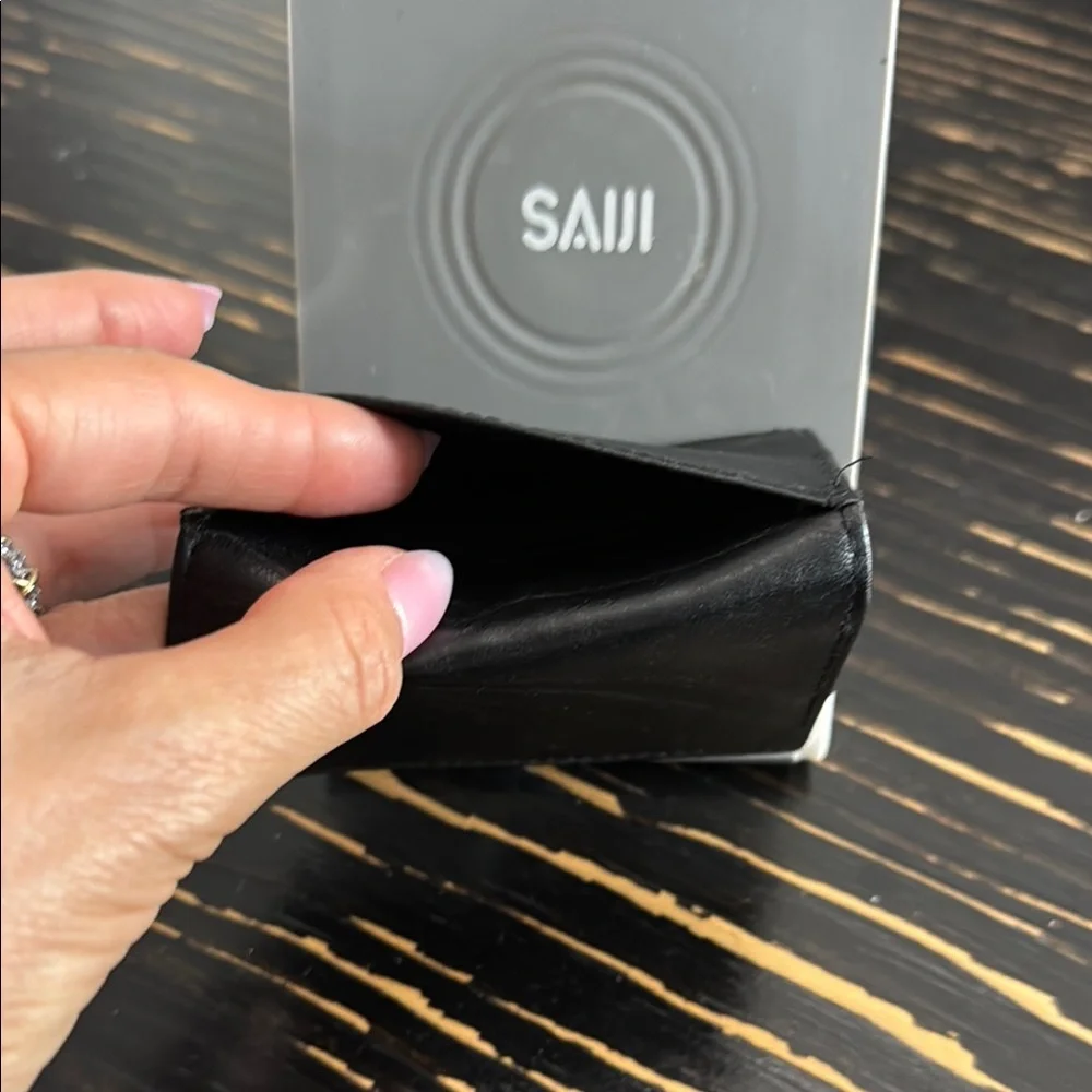 Genuine leather Men’s Classic Black Card Holder Wallet Thin Small
